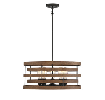 Blaine Five Light Pendant in Natural Walnut with Black Accents (51|7-2966-5-36)