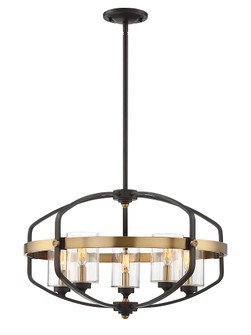 Kirkland Five Light Pendant in English Bronze and Warm Brass (51|7-8041-5-79)