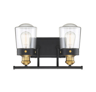 Macauley Two Light Bath Bar in Vintage Black with Warm Brass (51|8-2069-2-51)