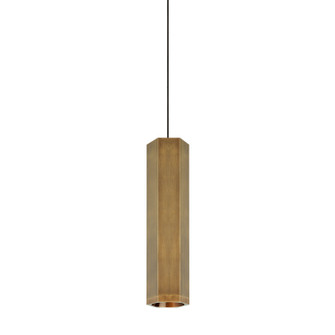 Blok LED Pendant in Aged Brass/Aged Brass (182|700MPBLKSRR-LED930)