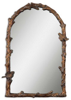 Paza Mirror in Antiqued Gold Leaf w/Gray Glaze (52|13774)