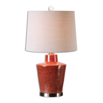 Cornell One Light Table Lamp in Brick Red w/Plated Gun Metal (52|26903)