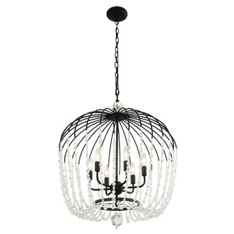 Voliere Six Light Pendant in Matte Black (137|343P06MB)