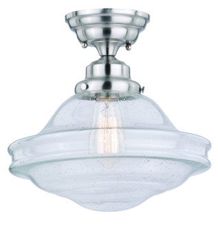 Huntley One Light Semi Flush Mount in Satin Nickel (63|C0197)