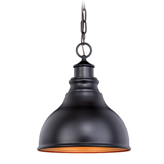 Delano One Light Outdoor Pendant in Oil Burnished Bronze and Light Gold (63|T0317)