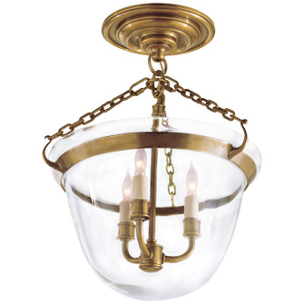 Country Bell Jar Three Light Semi-Flush Mount in Antique-Burnished Brass (268|CHC 2109AB) Country Bell Jar Three Light Semi-Flush Mount in Antique-Burnished Brass (268|CHC 2109AB)