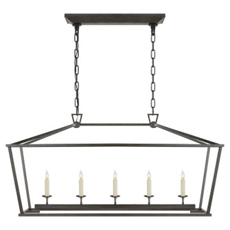 Darlana Five Light Linear Pendant in Aged Iron (268|CHC 2156AI)