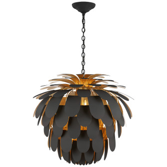 Cynara Six Light Chandelier in Matte Black and Gild (268|CHC 5158MBK/G)