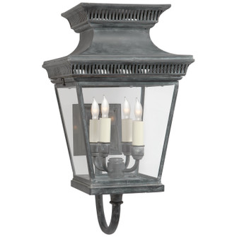 Elsinore Four Light Wall Lantern in Weathered Zinc (268|CHD 2952WZ)