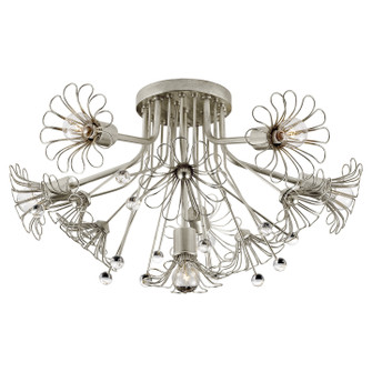 Keaton Six Light Flush Mount in Burnished Silver Leaf (268|KS 4311BSL)