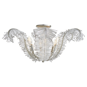 Calais Six Light Semi Flush Mount in Burnished Silver Leaf (268|NW 4051BSL-CG)