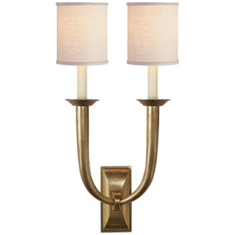 French Deco Horn Two Light Wall Sconce in Hand-Rubbed Antique Brass (268|S 2021HAB-L)