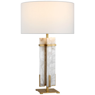 Malik LED Table Lamp in Hand-Rubbed Antique Brass and Alabaster (268|S 3910HAB/ALB-L)