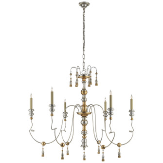 Michele Six Light Chandelier in French Gild Silver and Gold (268|SK 5004FG)