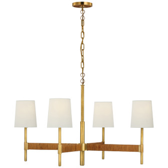 Elle LED Chandelier in Hand-Rubbed Antique Brass and Dark Rattan (268|SK 5555HAB/DRT-L)