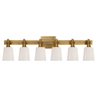 Bryant Bath Six Light Linear Bath Sconce in Hand-Rubbed Antique Brass (268|TOB 2154HAB-WG)