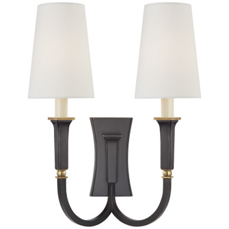 Delphia Two Light Wall Sconce in Bronze With Antique Brass (268|TOB 2273BZ/HAB-L)