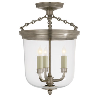 Merchant Three Light Semi-Flush Mount in Antique Nickel (268|TOB 4212AN)