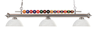 Shark Three Light Billiard in Brushed Nickel (224|170BN-DWL14)