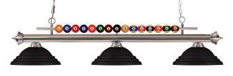 Shark Three Light Billiard in Brushed Nickel (224|170BN-SMB)