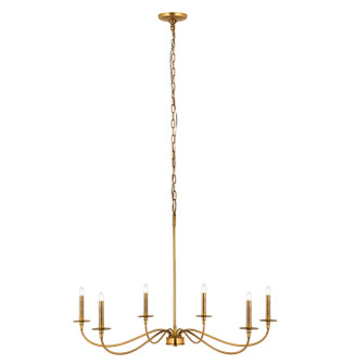 Arrington Six Light Chandelier in Rubbed Brass (224|2301-42RB)