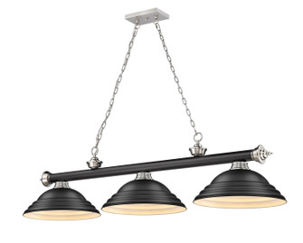 Cordon Three Light Billiard in Matte Black + Brushed Nickel (224|2306-3MB-BN-SMB)