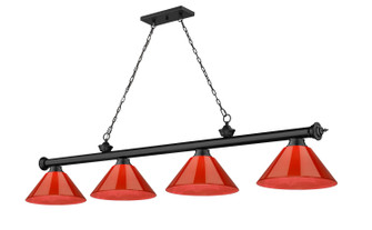 Cordon Four Light Billiard in Matte Black (224|2306-4MB-ARBG)