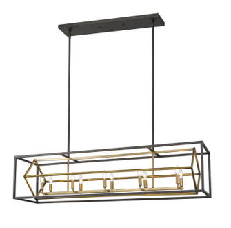 Euclid Ten Light Linear Chandelier in Olde Brass + Bronze (224|457-10L-OBR-BRZ)