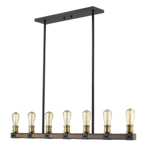 Kirkland Seven Light Linear Chandelier in Rustic Mahogany (224|472-7L-RM)