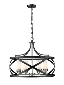 Malcalester Six Light Chandelier in Matte Black / Brushed Nickel (224|481P24-MB-BN)