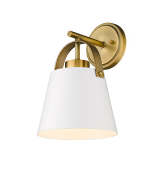 Z-Studio One Light Wall Sconce in Matte White + Heritage Brass (224|726-1S-MW+HBR)