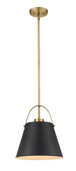 Z-Studio One Light Pendant in Matte Black + Heritage Brass (224|726P-MB+HBR)