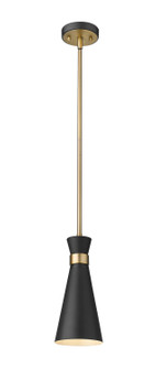 Soriano One Light Pendant in Matte Black + Heritage Brass (224|728MP-MB-HBR)