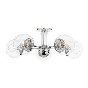 Meadow Five Light Semi Flush Mount in Polished Nickel (428|H503605-PN)