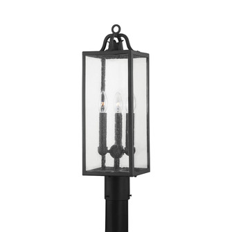 Caiden Three Light Outdoor Post Mount in Forged Iron (67|P2067-FOR)