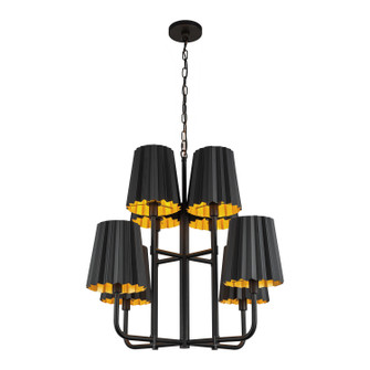 Plisse Eight Light Chandelier in Matte Black (452|CH528830MB)