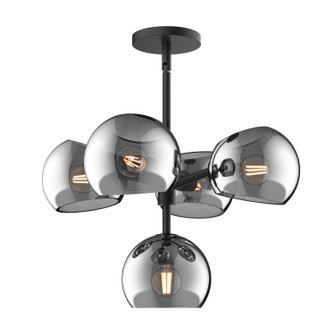 Willow Five Light Chandelier in Matte Black/Smoked Solid Glass (452|CH548518MBSM)