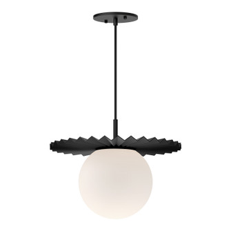 Plume One Light Pendant in Matte Black/Opal Matte Glass (452|PD501214MBOP)