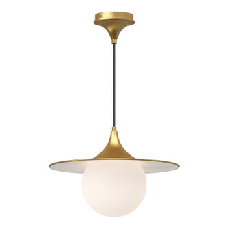 Fuji One Light Pendant in Brushed Gold/Opal Matte Glass|Matte Black/Opal Matte Glass (452|PD525216BGOP)