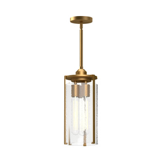 Belmont One Light Pendant in Aged Gold/Clear Water Glass (452|PD536005AGWC)