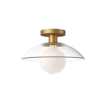 Francesca One Light Semi-Flush Mount in Aged Gold/Clear Glass|Clear Glass/Matte Black (452|SF517112AGCL)