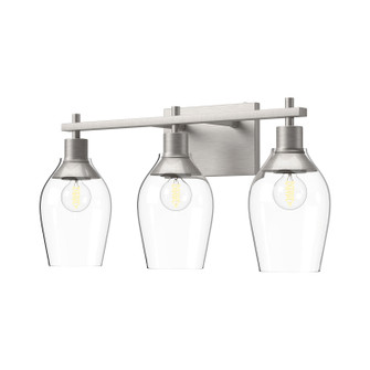 Kingsley Three Light Bathroom Fixtures in Brushed Nickel/Clear Glass (452|VL538322BNCL)