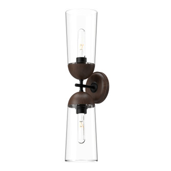 Emil Two Light Vanity in Matte Black/Walnut (452|WV542226MBWT)
