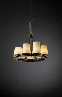 CandleAria LED Chandelier in Brushed Nickel (102|CNDL-8766-10-CREM-NCKL-LED9-6300)