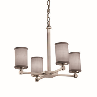 Textile Five Light Chandelier in Brushed Nickel (102|FAB-8420-15-GRAY-NCKL)