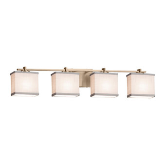 Textile Four Light Bath Bar in Brushed Brass (102|FAB-8444-10-WHTE-BRSS)