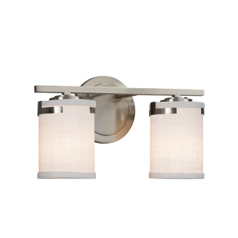 Textile Two Light Bath Bar in Polished Chrome (102|FAB-8452-10-WHTE-CROM)