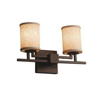 Textile Two Light Bath Bar in Dark Bronze (102|FAB-8702-10-CREM-DBRZ)