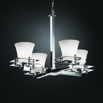 Fusion Four Light Chandelier in Matte Black (102|FSN-8100-20-OPAL-MBLK)