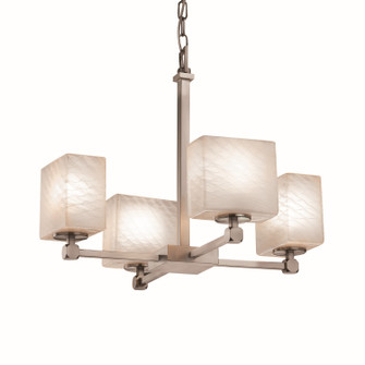 Fusion Four Light Chandelier in Brushed Nickel (102|FSN-8420-55-WEVE-NCKL)